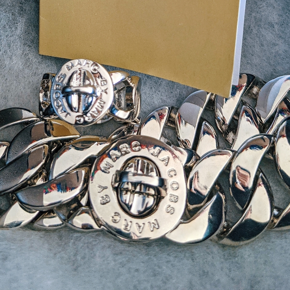 Marc Jacobs Silver Chain Bracelet and Ring Set